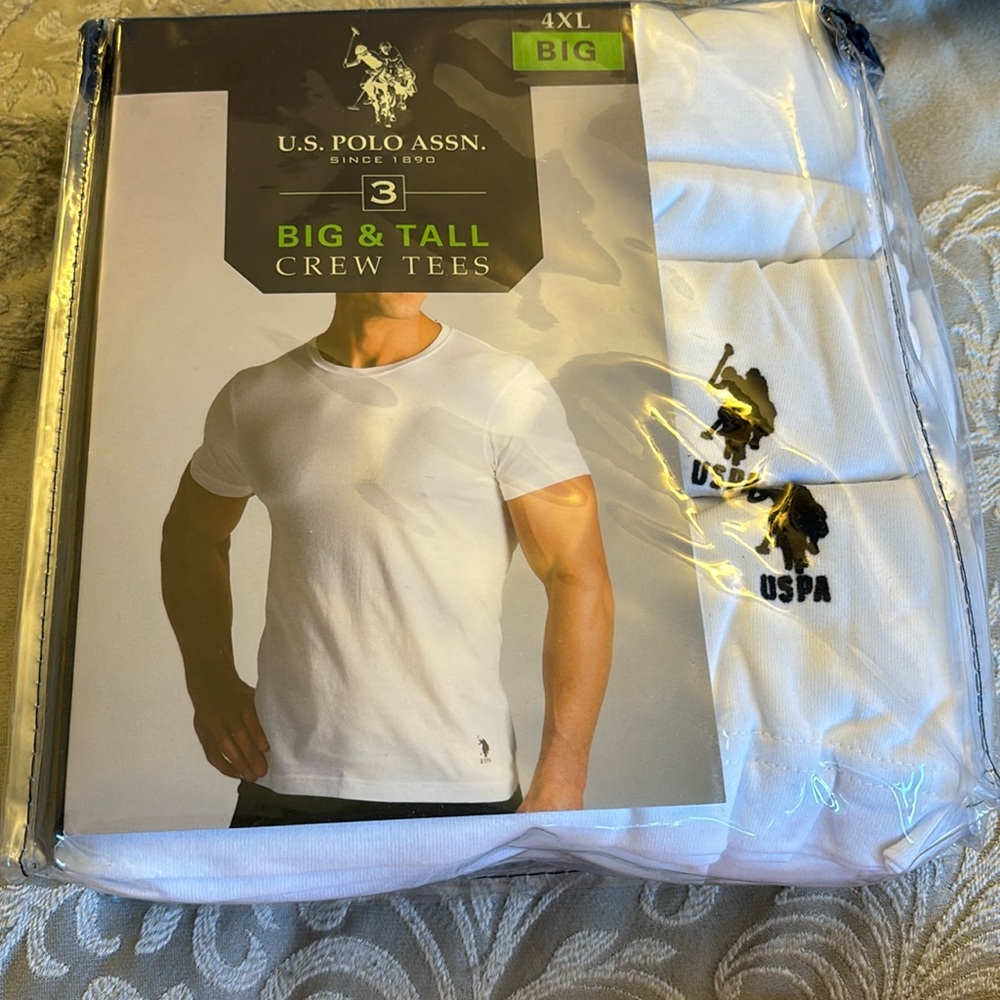 U.S POLO ASSN. BIG &TALL CREW TEES SIZE 4X (58-60)